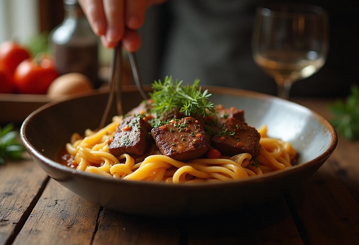 Μοσχάρι Μπρεζέ με Ταλιατέλες